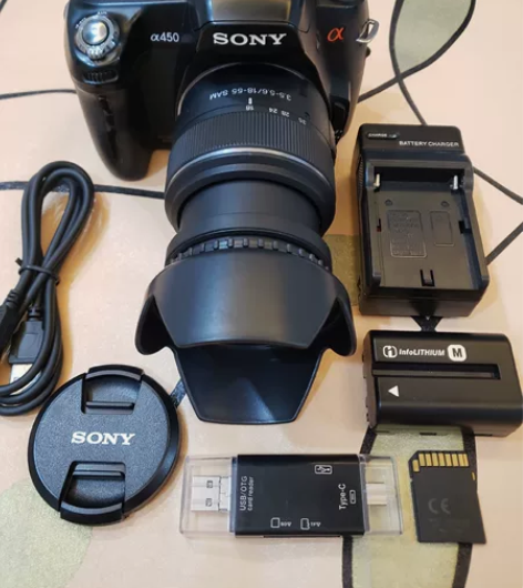 索尼A450单反相机带原装18-55镜头和...