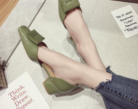 单鞋女2019春款百搭仙女一脚蹬网红晚晚鞋...