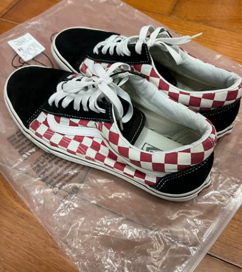 vans 黑红棋盘 43码 得物购入保真 ...