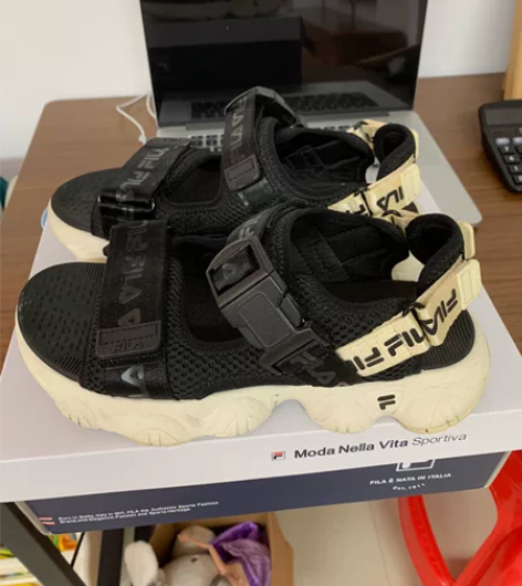 FILA斐乐男凉鞋拖鞋新款魔术贴运动拖鞋 ...