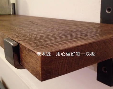 墙上置物架实木一字隔板复古壁挂客厅墙面搁物...