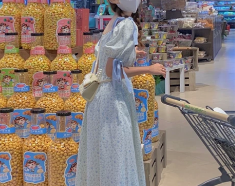裙子夏季仙女连衣裙薄款碎花初恋裙2021新...