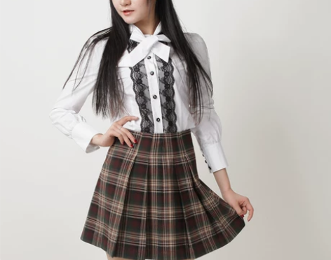 中牌学院风学生裙少女裙制服裙软妹格子裙腰部...