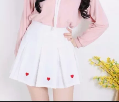 春夏百褶裙半身裙女高腰刺绣a字裙蓬蓬短裙适...