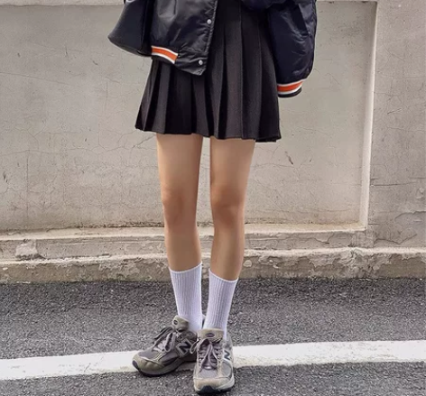花田橱窗 百褶裙女夏季新款复古百搭高腰a字...