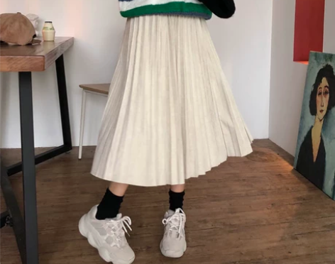 高腰鹿皮绒半身裙子冬季女百搭港风显瘦… 不...