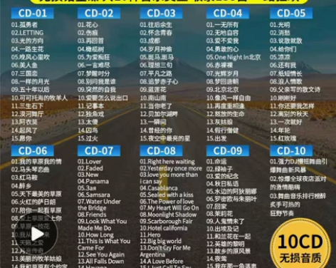 全新，10碟装，正版车载cd碟片2022流...
