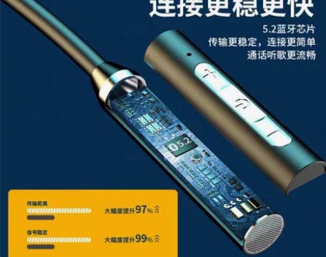 新款蓝牙无线耳机 挂脖运动   双耳入耳颈...