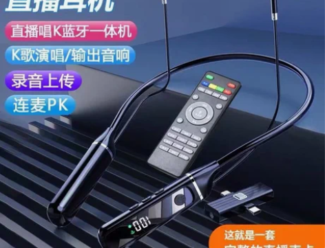 专业直播K歌蓝牙耳机内置声卡特效变声外放扩...