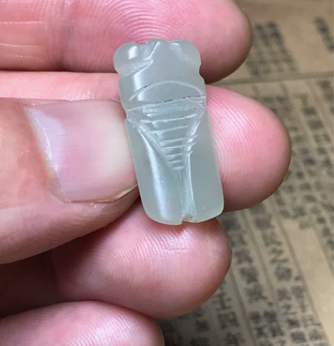 清代和田玉蝉#和田玉纽扣#文人玉雕扇坠#玉...