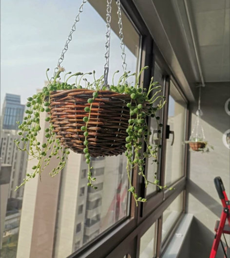 手工柳编花篮吊篮超级文艺,田园家居装饰垂钓...
