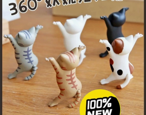 【五个8.9元包邮】日系托举猫妖娆猫笔架笔...