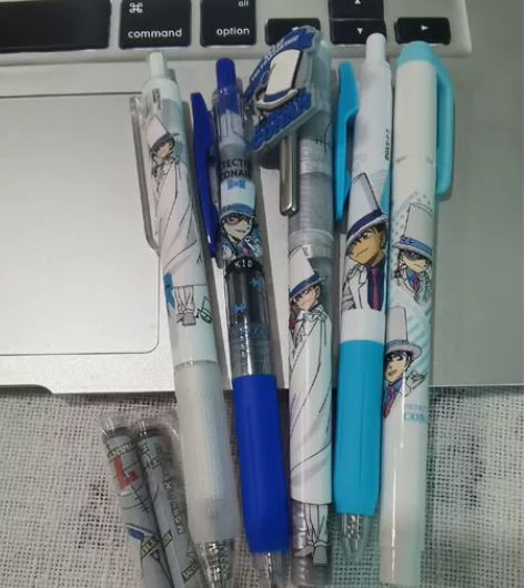 出晨光柯南直液式笔隐藏款怪盗基德全新试色，...