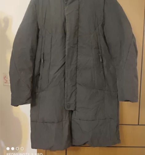 FANLUN黑色男士长款羽绒服,90%白鸭...