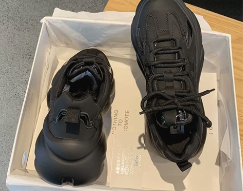 明星同款厚底老爹鞋女2022年新款增高百搭...