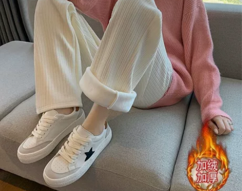加绒裤子女冬秋季加厚雪尼尔秋冬高腰阔腿裤女...