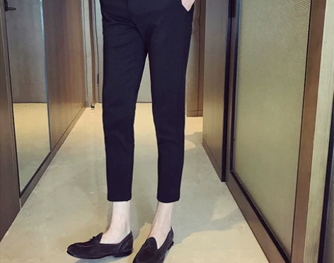 8分裤男休闲小脚显瘦八修身韩版男士九分裤9...