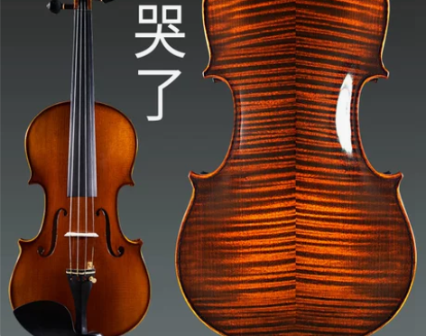 浩成全手工高档小提琴虎纹实木考级演奏独奏儿...