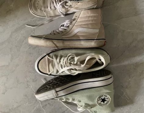 vans匡威35码两双85包邮 正品!浅绿...