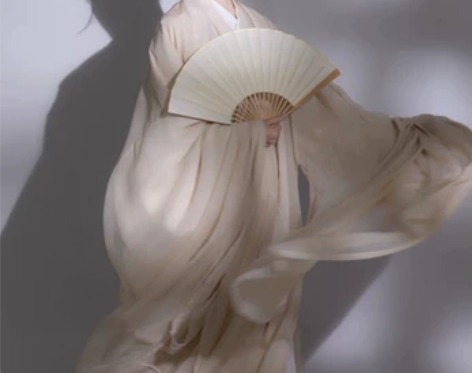 魏晋风汉服女仙气飘逸广袖香槟色晋制古风连衣...