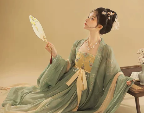 桔屿正品原创汉服女诃子裙【簪花】大袖衫唐制...