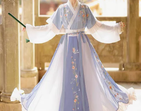 妃亦坊原创汉服（蝶悦色）晋制半臂中国风交领...
