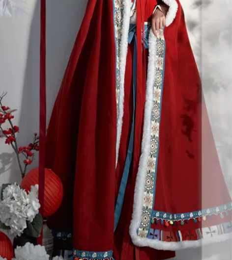 仙楚姬原创汉服女【出塞】直裾魏晋斗篷秋冬日...