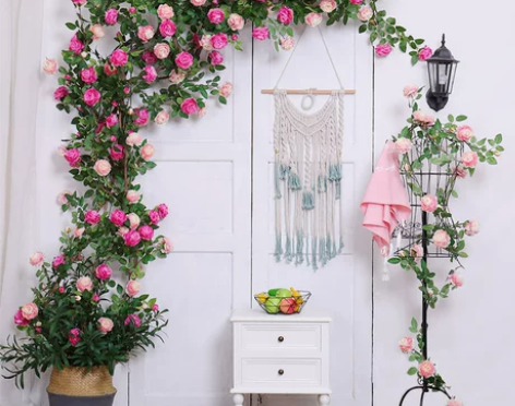 仿真花藤条装饰藤蔓长条花环花藤空调塑料花