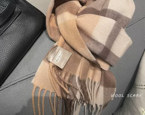 精选澳洲wool纯羊毛格纹围巾英伦经典男女...