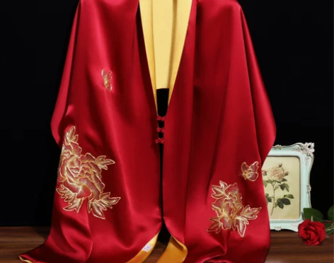 纯手工苏绣旗袍披肩外搭女春秋妈妈款礼服两用...