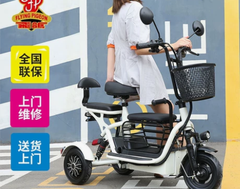 飞鸽老人三轮电动车,小孩可坐两人 买回来不...