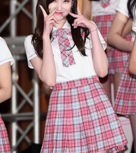 【直出不换】produce48 长柄格纹领...
