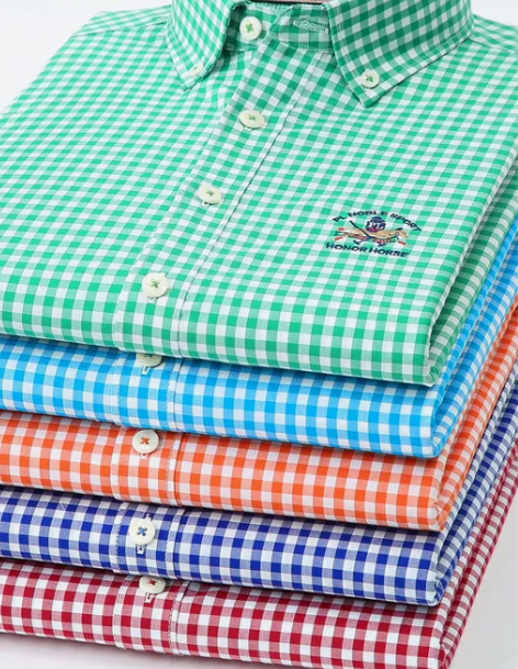 保罗新款纯棉格子衬衫男士长袖全棉商务休闲男...