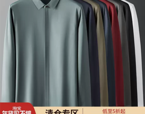 轻奢款秋冬季休闲免烫八色衬衫男士长袖商务正...