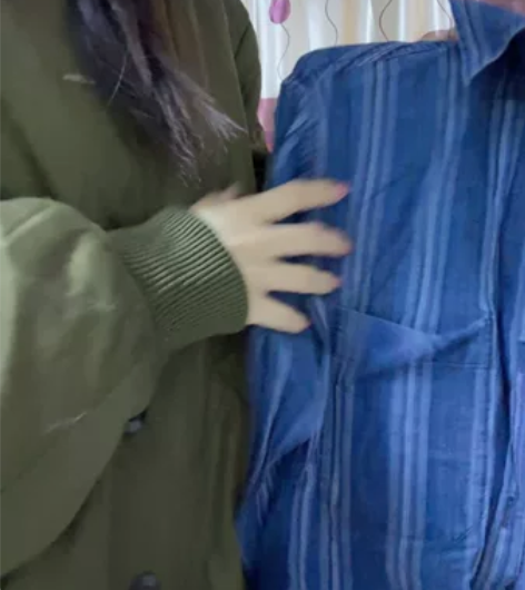 深蓝色格子男士衬衫1701175修身版型 ...