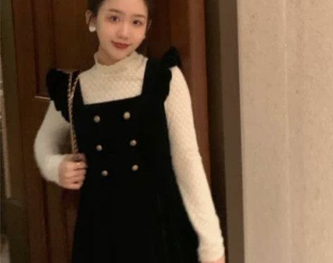 李丸子的店 小鹿斑比～复古灯芯绒飞飞袖背带...