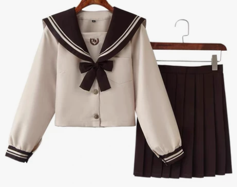 猫老师 日系正统JK制服 奶茶色 三本襟学...