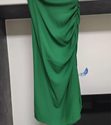 半松紧腰夏长裙鱼尾裙绿色开叉 全新未穿 腰...