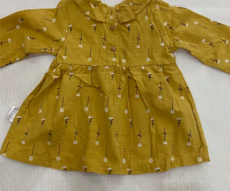 女童婴童女宝宝春秋冬季棉麻小碎花长袖连衣裙...