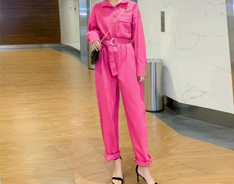 ins超火工装连体裤女2020春季新款流行...