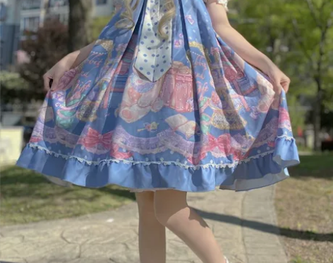 标价包邮出 韩菇凉名媛派对 蓝色jsk m...