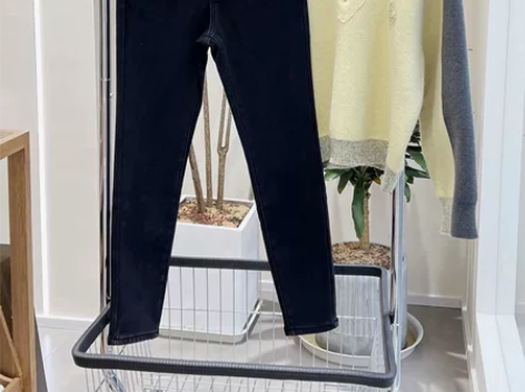 包邮冬款罗意威LOEWE两粒扣高腰弹力加绒...