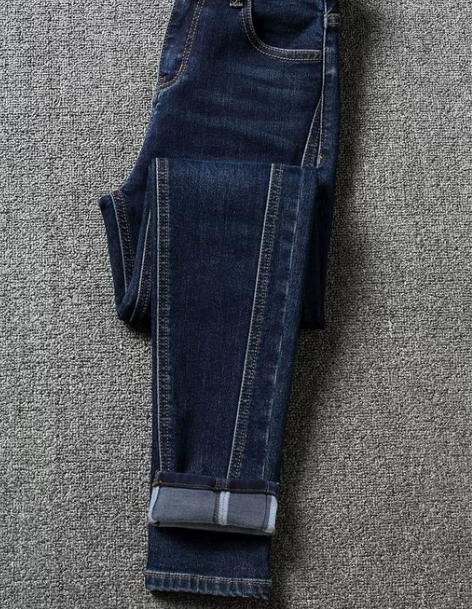 牛仔裤 牛仔裤子ins秋冬高腰加绒女202...