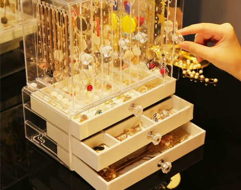 【38活动价】耳环耳钉耳饰项链首饰收纳盒透...
