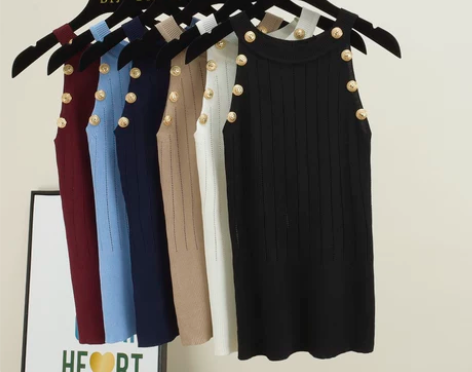 冰丝针织衫无袖针织背心女外穿性感吊带女内搭...