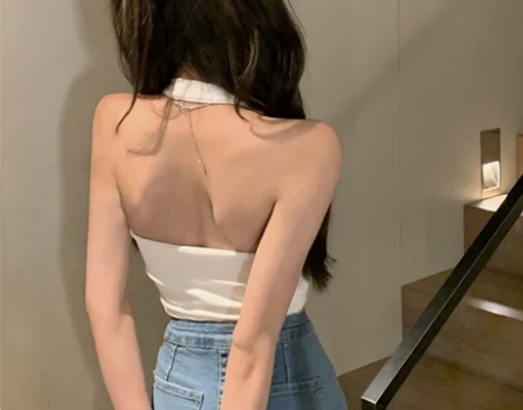 【88狂欢价】性感美背挂脖吊带背心女夏设计...