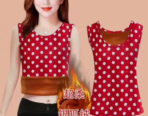 【超柔银狐绒】秋冬新款无袖打底衫女弹力百搭...