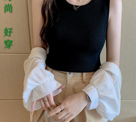 包邮处理圆领无袖背心夏季女款网红针织背心女...