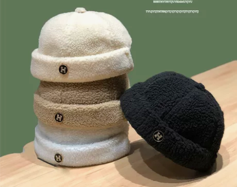 韩版潮百搭秋冬季羊羔绒地主帽子女欧美复古休...