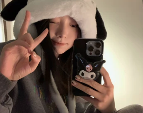 蜗牛爬爬家可爱白色小狗手套帽子女冬季雷锋帽...